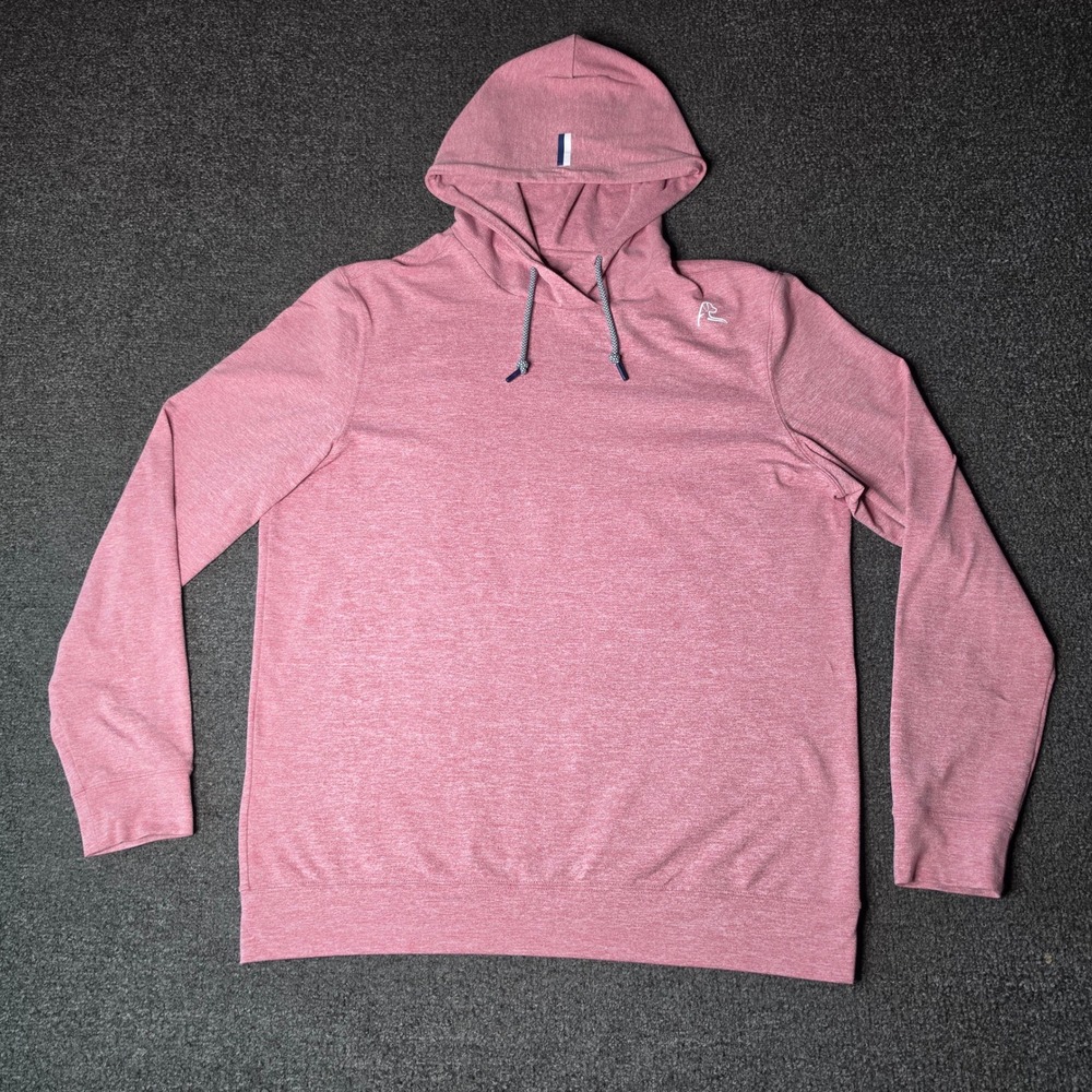 Rhoback Hoodie Pink Mens Medium Performance Pullover Long Sleeve Stretch Logo